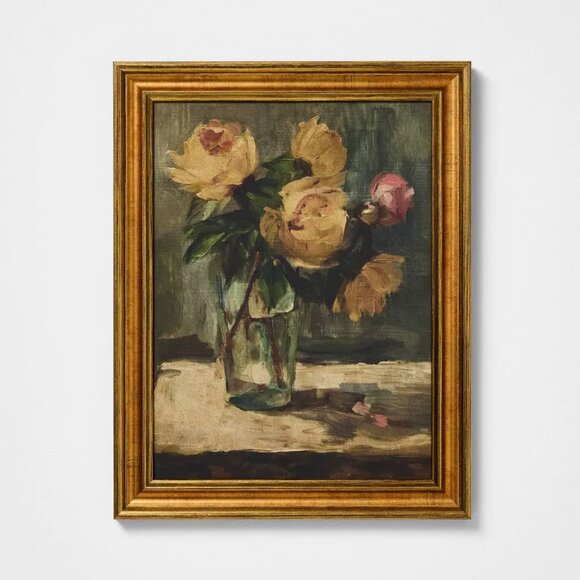 TARGET STUDIO MCGEE MOODY FLORAL STILL LIFE WALL ART - Picture 2 of 4